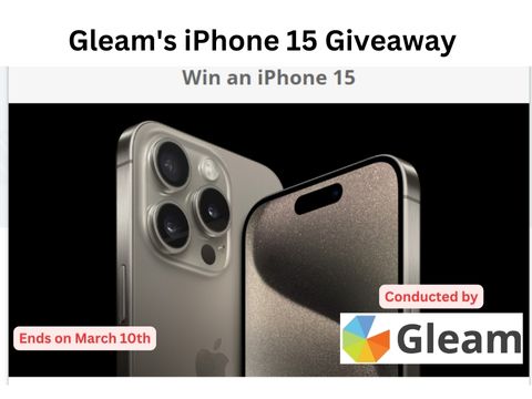 Gleam’s iPhone 15 Giveaway