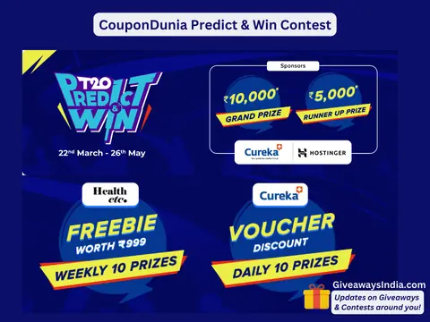 CouponDunia Predict & Win Contest – Win Rs.10,000 & Daily Prizes