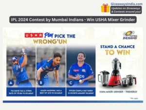 IPL 2024 Contest by Mumbai Indians - Win USHA Mixer Grinder