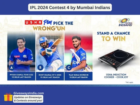 IPL 2024 Contest 4 by Mumbai Indians – Win USHA Induction Cooker