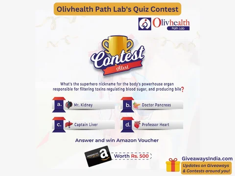 Olivhealth Path Lab’s Quiz Contest – Win Amazon Voucher of Rs 500